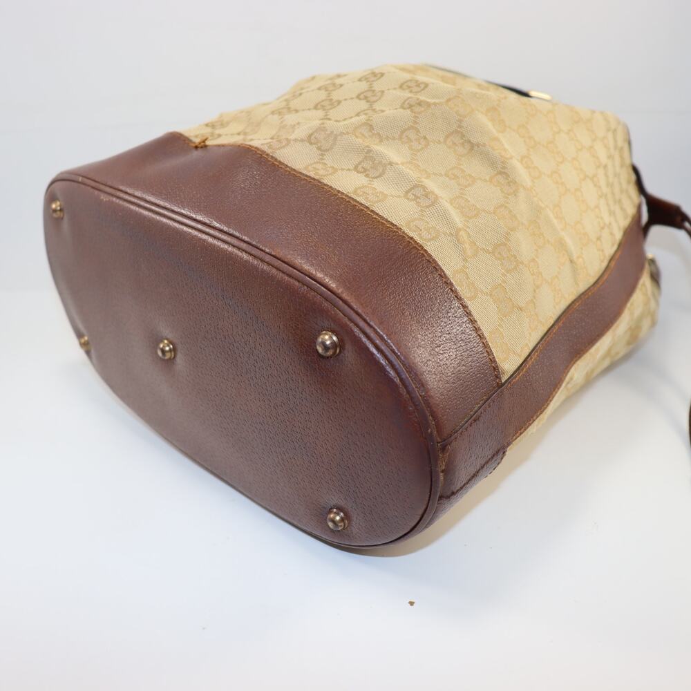 Gucci Vintage GG Canvas Leather Bucket Bag‎ with Aftermarket Strap - Picture 6 of 12